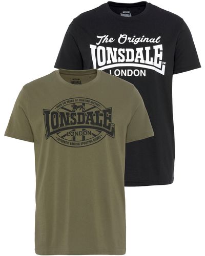 Lonsdale London T-Shirt (Packung, 2-tlg., 2er-Pack) - Grün
