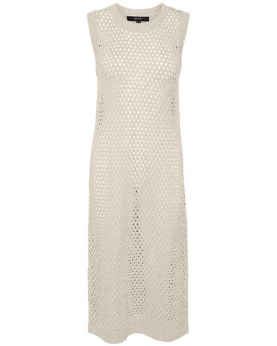 Vero Moda Sommerkleid VMOLIVIA SL O-NECK CALF DRESS - Weiß