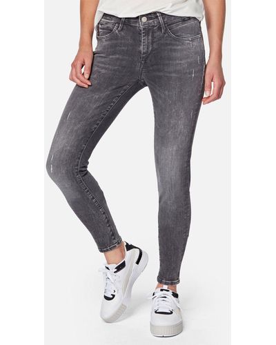 Mavi Super Skinny Fit Denim Jeans Mid Waist Stretch Hose ADRIANA (1-tlg) 4166 in Grau