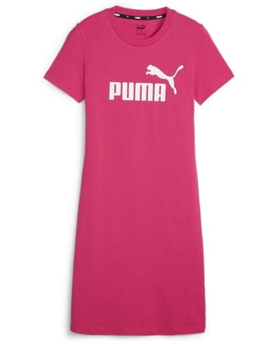 PUMA Sweatkleid Essentials T-Shirt-Kleid mit schmaler Passform - Pink