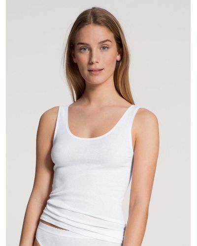 CALIDA T-Shirt DAMEN Top ohne Arm - Weiß