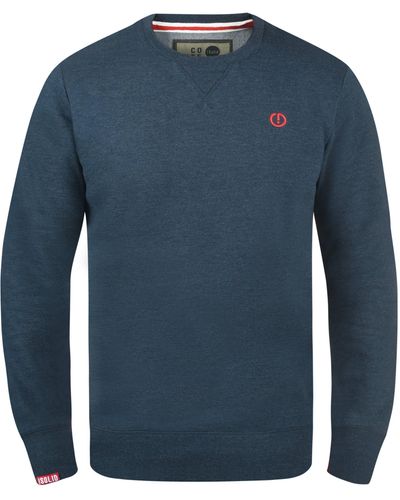 Solid Sweatshirt SDBenn O-Neck Sweatpullover mit weicher Fleece-Innenseite - Blau