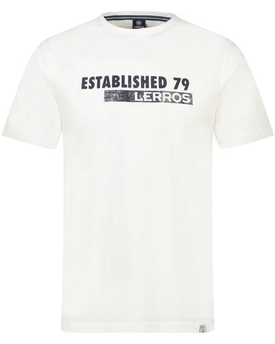 Lerros Logo T-Shirt, unifarben - Weiß