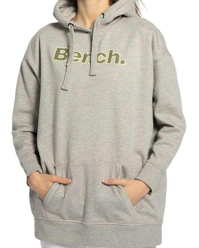 Bench Longsweatshirt DAYLA Sweatkleid mit frontalem Logoprint - Grau