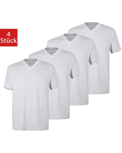 Götzburg Shirt (4-tlg) mit V-Ausschnitt, kurzarm, Premium-Qualität im 4er Pack - Weiß