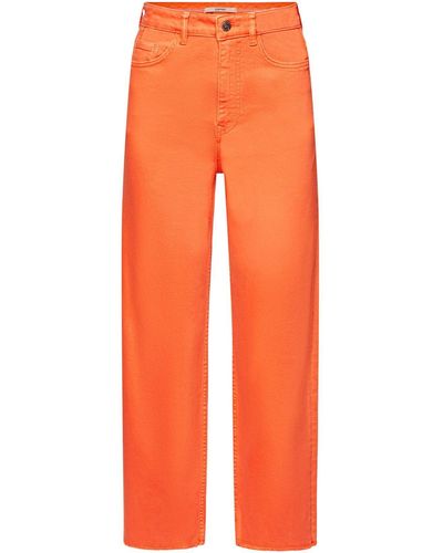 Esprit High-waist-Jeans Hose mit hohem Bund und geradem Bein - Orange