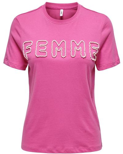 ONLY T-Shirt Nanna Life (1-tlg) - Pink