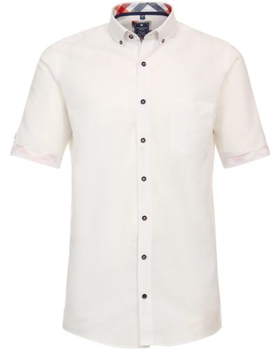 Redmond Kurzarmhemd uni Comfort Fit - Weiß