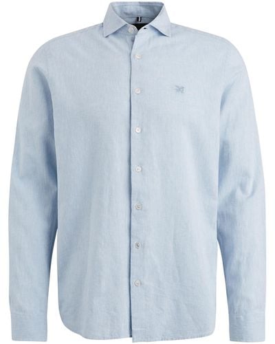 Vanguard T- Long Sleeve Shirt Linen Cotton ble - Blau