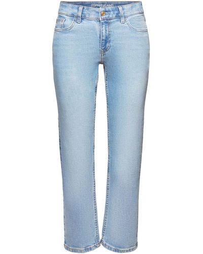 Esprit 7/8- Ankle-Jeans – gerade Passform, mittelhoher Bund - Blau