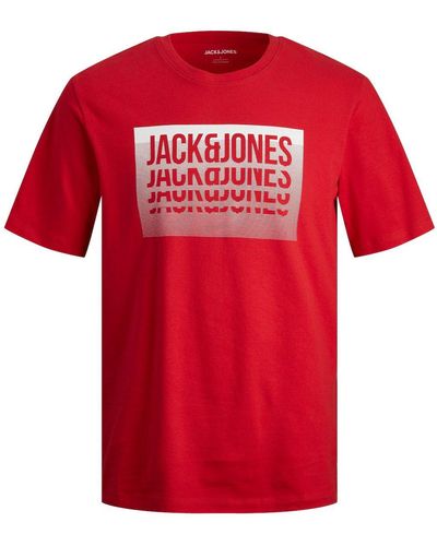 Jack & Jones T-Shirt JJFLINT TEE SS CREW NECK - Rot