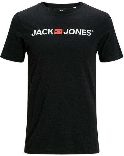 Jack & Jones T-Shirt JJECOPR OLD LOGO (1-tlg) - Schwarz