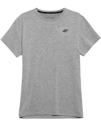 4F Laufshirt T-Shirt Dry Funktion mit Rundhalsausschnitt und schnelltrocknenden Eigenschaften - Grau