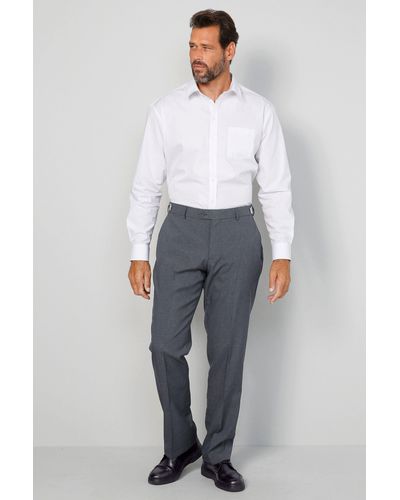 Men Plus Plus Anzughose Men+ Hose Baukasten Regular Fit Bund verstellbar - Grau