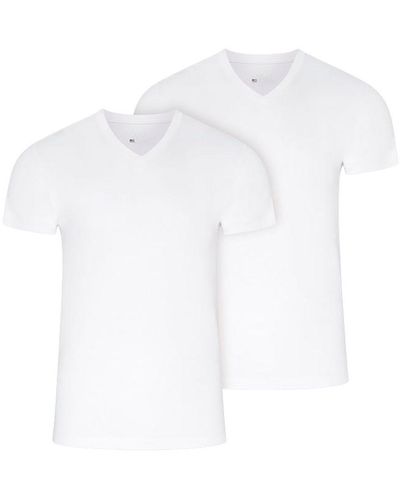 Jockey V- American T-Shirt (2er Pack) lockere Passform - Weiß