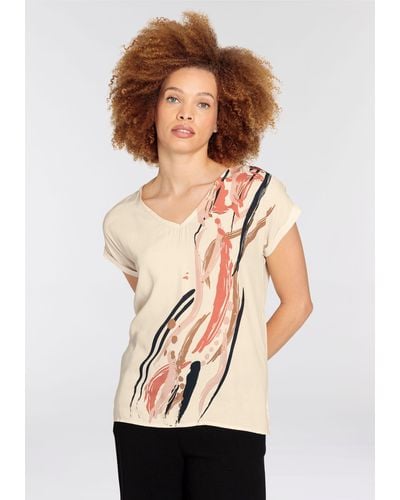 Boysen's Shirtbluse im modischen Design mit V-Ausschnitt - Weiß