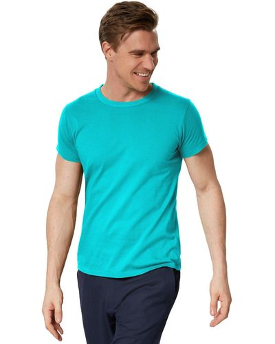 dressforfun T-Shirt Männer Rundhals - Blau
