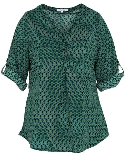 Paprika Blusentop Hemd Mit Aufdruck - Grün