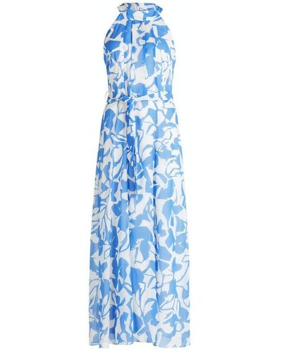 BETTY&CO Strickkleid Kleid Lang ohne Arm - Blau