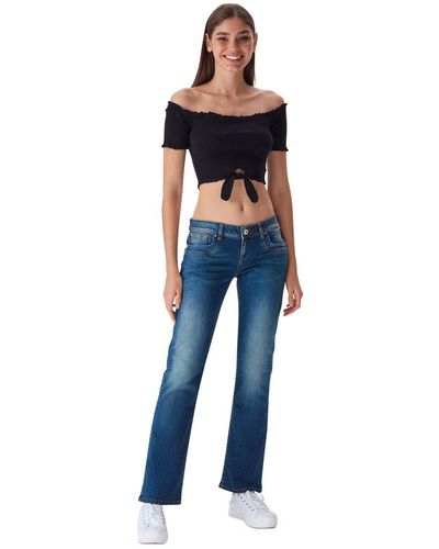 LTB Bootcut-Jeans Jeanshose Valerie Boot Cut Fit Denim Hose mit Stretch - Blau