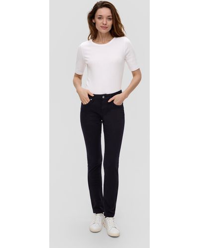 S.oliver 5-Pocket- Jeans Betsy / Fit / Mid Rise / Slim leg Waschung - Weiß