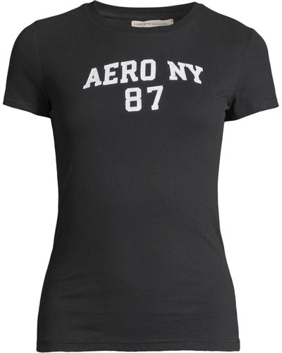 Aéropostale T-Shirt AUG AERO NY 87 (1-tlg) Plain/ohne Details - Schwarz