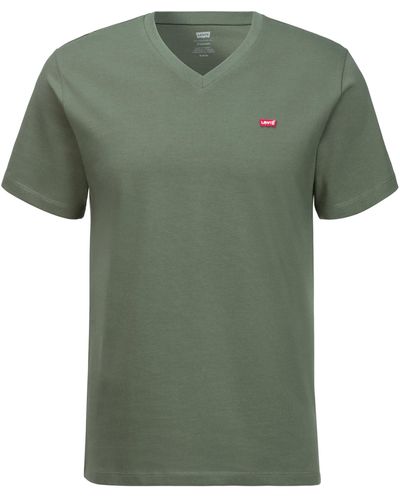 Levi's Levi's® V-Shirt LE ORIGINAL HM VNECK mit Logostickerei - Grün