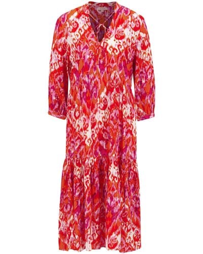 Kate Storm Druckkleid Kleid aus Viskose (1-tlg) - Rot