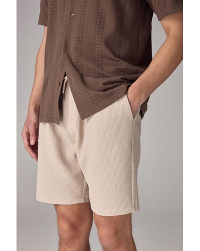Next Sweatshorts Zickzack Shorts aus strukturiertem Jersey (1-tlg) - Braun