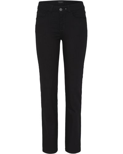OKLAHOMA PREMIUM DENIM Straight-Jeans aus softem, elastischem Baumwoll-Mix (1-tlg) - Schwarz