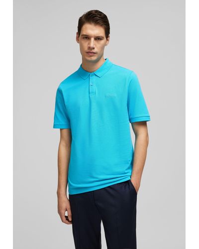 Hechter Paris Poloshirt mit besonders pflegeleichten Material - Blau