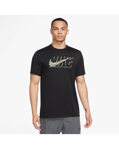 Nike T- Shirt M NK DF TEE RLGD CAMO - Schwarz