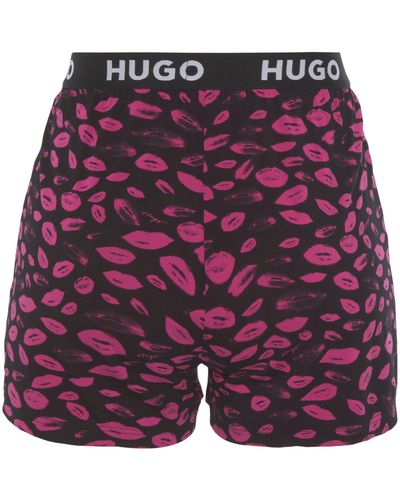 HUGO Shorts UNITE_SHORTS PRINTED mit elastischem Logo-Bund - Rot