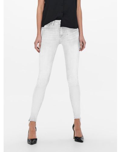 ONLY Fit-Jeans ONLBLUSH MID SKINNY ANKLE ZIP DNM BOX - Weiß