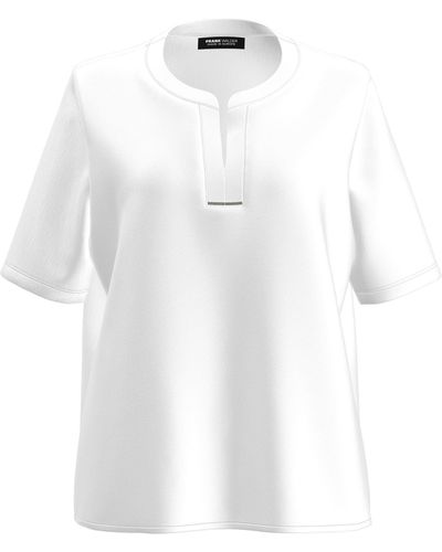 FRANK WALDER Blusenshirt mit edlem Schmuckband - Weiß