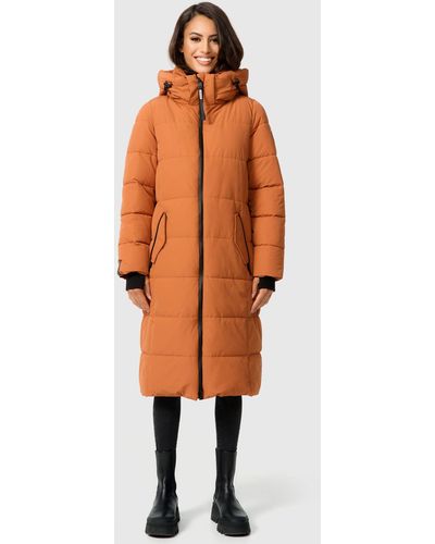 Marikoo Steppjacke Zuraraa XVI langer Winter Mantel gesteppt - Orange