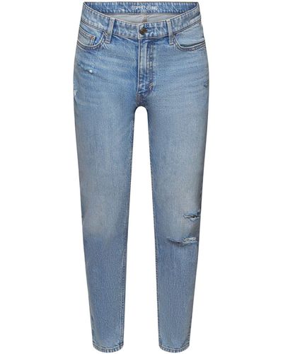 Esprit Tapered-fit- Gerade, konische Jeans mit mittelhohem Bund - Blau