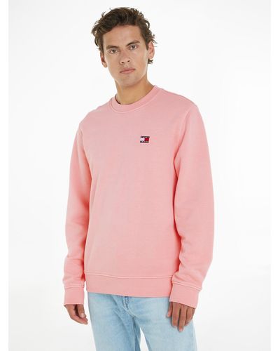 Tommy Hilfiger Sweatshirt TJM REG WASHED BADGE CREW - Pink