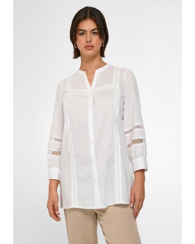Emilia Lay Klassische Bluse Cotton mit modernem Design - Weiß