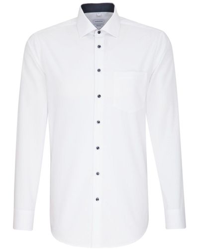 Seidensticker Businesshemd Regular Extra langer Arm Kentkragen Uni - Weiß