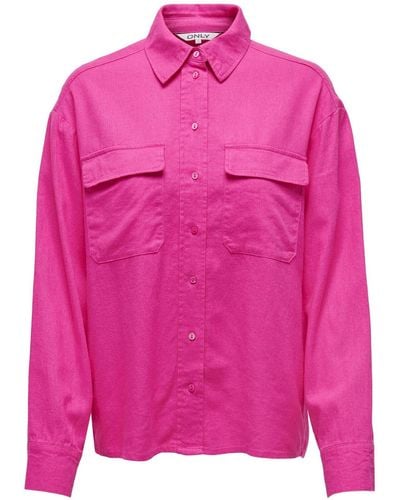 ONLY Klassische Bluse Hemdbluse ONLCARO (1-tlg) - Pink