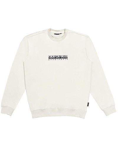 Napapijri Sweater Box L (1-tlg) bedruckt - Weiß