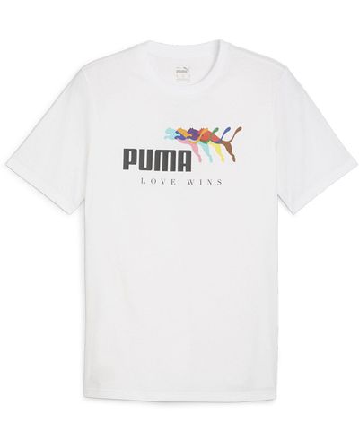 PUMA ESS+ LOVE WINS T-Shirt - Weiß