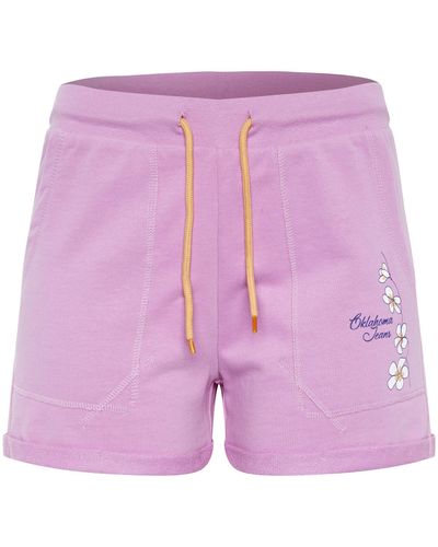Oklahoma Jeans Sweatshorts mit kleinem, floralem Print - Pink
