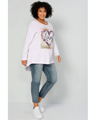 Angel of Style Longsleeve T-Shirt A-Line LOVE Motiv Rundhals Langarm - Mehrfarbig