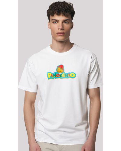 F4NT4STIC Shirt Pinocchio LOGO Premium Qualität, Zeichentrick, TV Serie - Weiß
