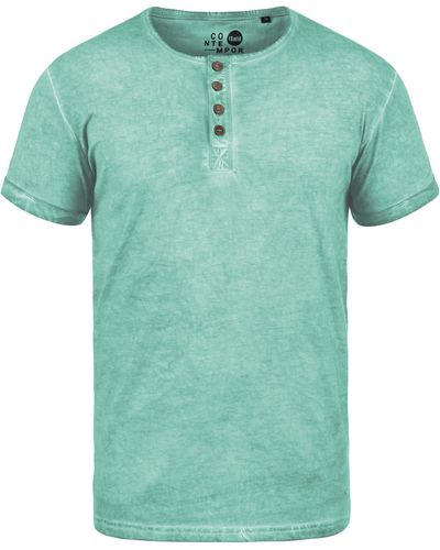 Solid Rundhalsshirt SDTihn Kurzarmshirt mit Brusttasche - Grün