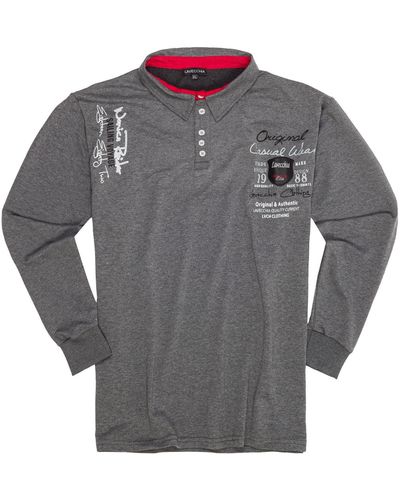 Lavecchia Sweatshirt Übergrößen Shirt LV-2025 Polo Langarmshirt - Grau