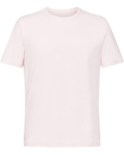 Esprit Kurzärmliges T-Shirt mit Rundhalsausschnitt (1-tlg) - Pink