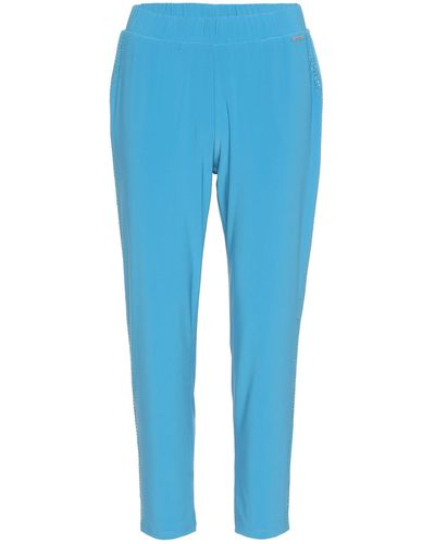 Sarah Kern Jogger Pants Jerseyhose figurumspielend mit Strasssteinverzierung - Blau